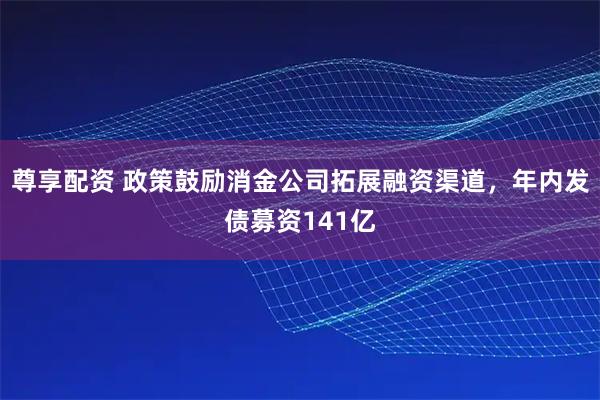 尊享配资 政策鼓励消金公司拓展融资渠道，年内发债募资141亿