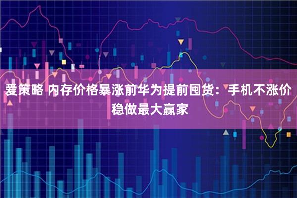 爱策略 内存价格暴涨前华为提前囤货：手机不涨价 稳做最大赢家