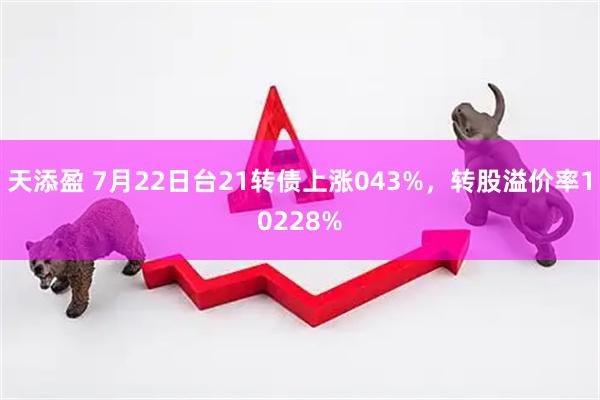天添盈 7月22日台21转债上涨043%,转股溢价率10228%
